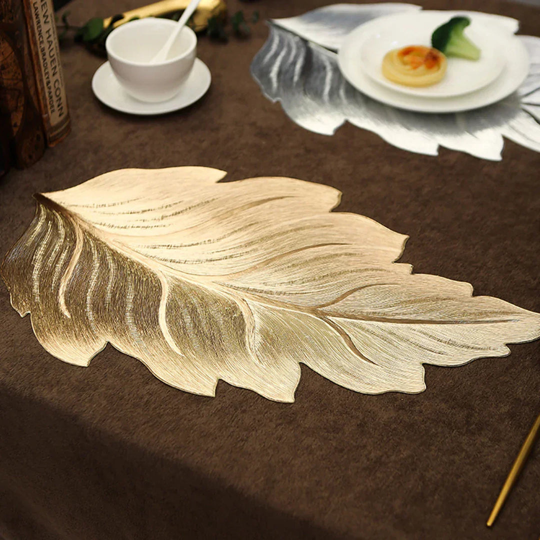 Gold Leaf Form Dekoratives Servierbrett