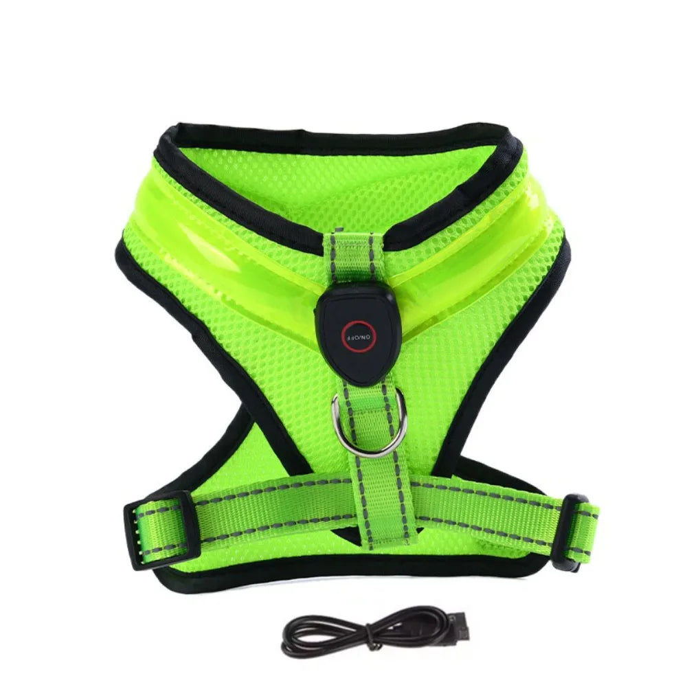 LED Hundegeschirr USB wiederaufladbar & verstellbar Karnz