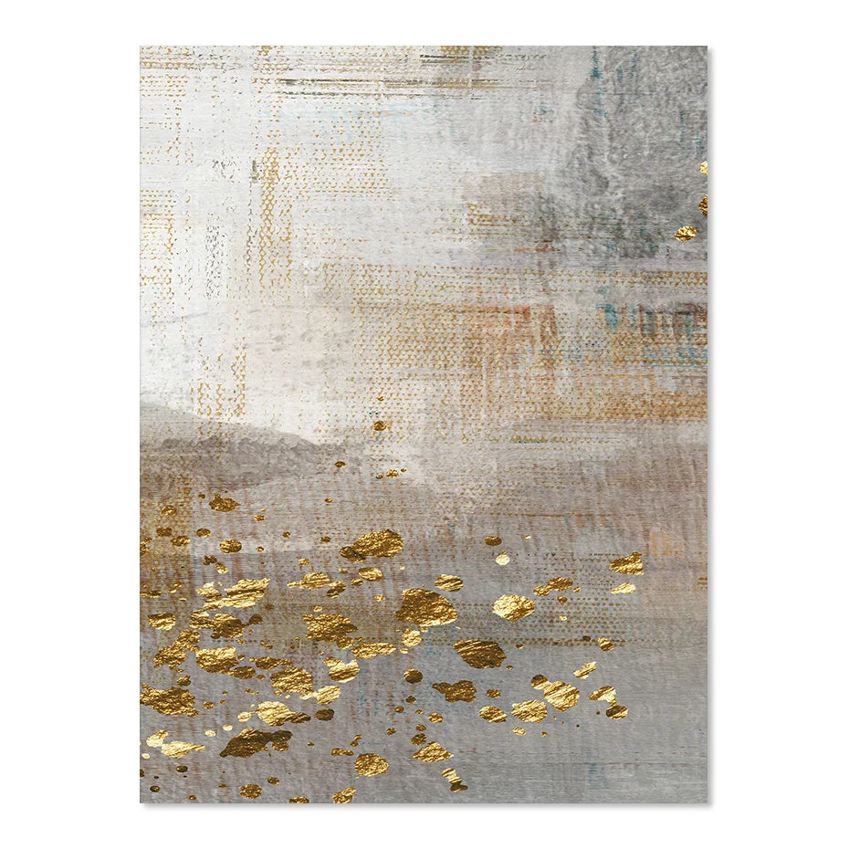 Beige Grau Goldgefleckt Vintage Abstrakte Wandkunst Fine Art Leinwanddrucke Zeitgenössische Bilder für elegante Innenräume | Karnz