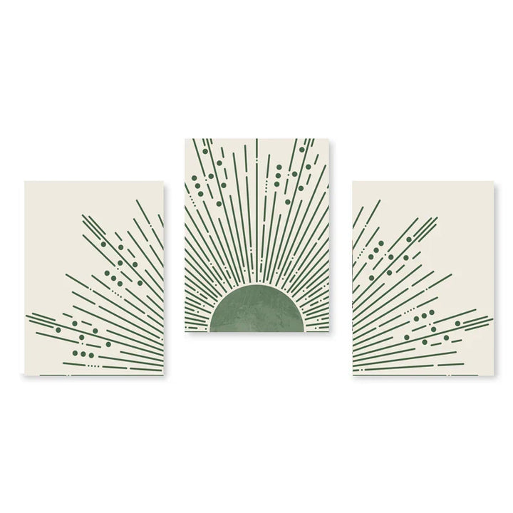 Set aus 3 Stück Modern Abstrakt Bohemian Minimalistisch Geometrisch Wandkunst Fein Kunst Leinwand Drucke Poster Bilder Für Wohnzimmer Dekor | Karnz