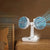 Adjustable Double-Head Portable Table Fan Night Lamp - Image 0