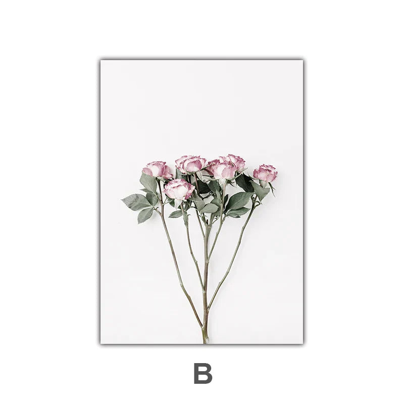 Minimalistische Pinke Florale Botanische Wandkunst Feine Kunstleinwanddrucke Posten Elegante Bilder Für Nordic Wohnzimmer Esszimmer Schlafzimmer Kunst Dekor | Karnz