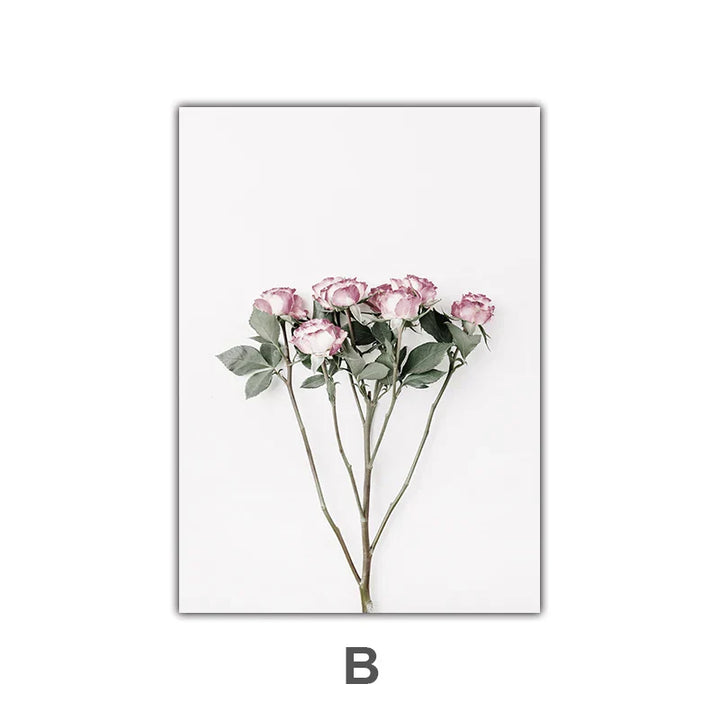 Minimalistische Pinke Florale Botanische Wandkunst Feine Kunstleinwanddrucke Posten Elegante Bilder Für Nordic Wohnzimmer Esszimmer Schlafzimmer Kunst Dekor | Karnz