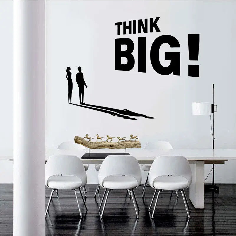 Think Big Vinyl Wandaufkleber Motivationszitate Wanddekoration Abnehmbarer DIY PVC Wandaufkleber für Büro Arbeitszimmer Inspirierendes tägliches Mantra | Karnz