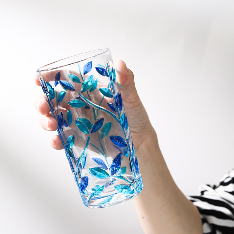 Handgemalte Blattglas-Tasse | Karnz