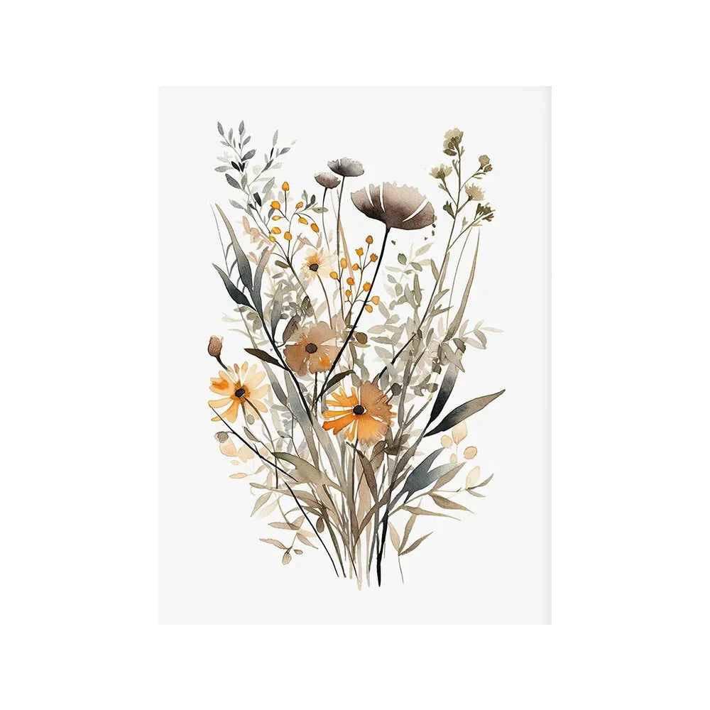 Skandinavische florale Wiesenblumen Wandkunst Fine Art Leinwanddrucke moderne minimalistische Botanik Bilder für Wohnzimmer Home Decor