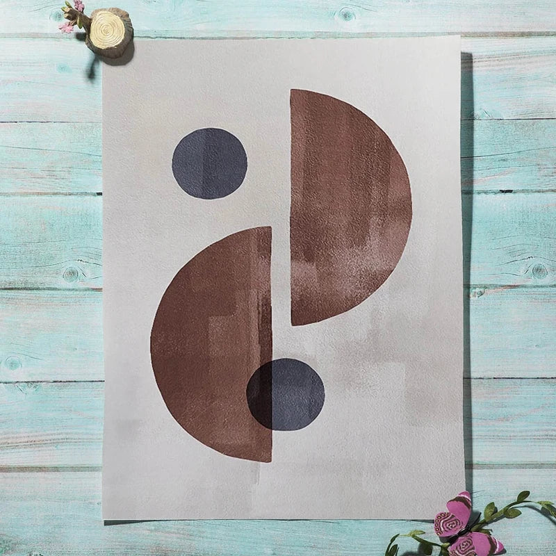 Skandinavische Minimalistische Geometrische Dunkle Neutrale Farben Wandkunst Fine Art Leinwanddrucken Moderne Abstrakte Bilder Für Wohnzimmer Wohnkultur | Karnz