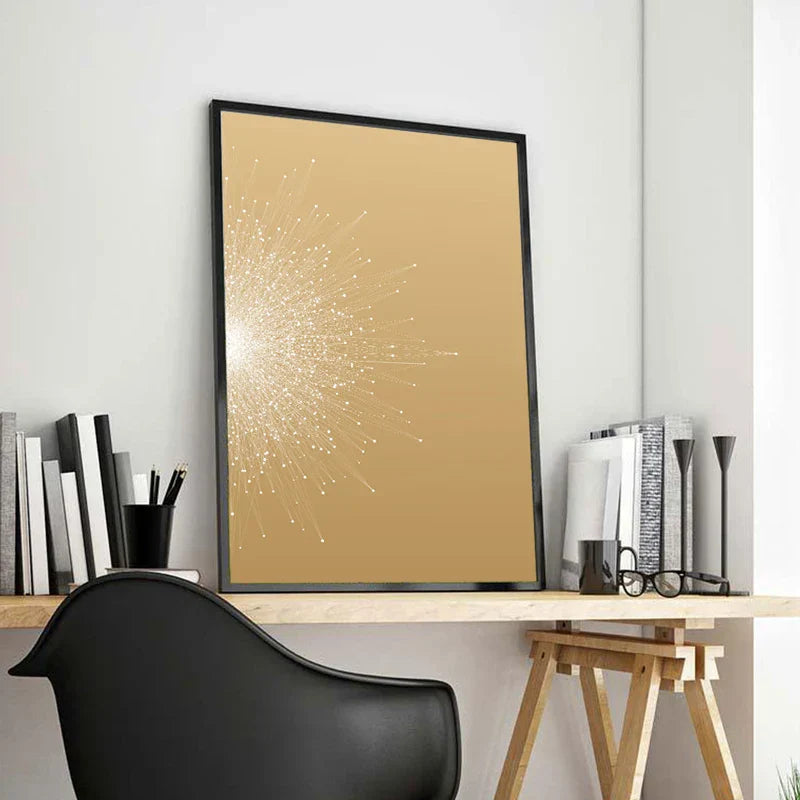 Kontrastierende Farbe Abstrakte Partikel Geometrie Wandkunst Fine Art Leinwanddrucke Bilder Für Wohnzimmer Schlafzimmer Bürodekor | Karnz