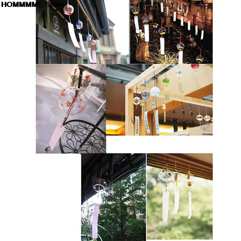 Yumeko Glas-Windspiel | Japanischer Stil | Handgefertigt | Klarer Klang | Dekorativer Anhänger