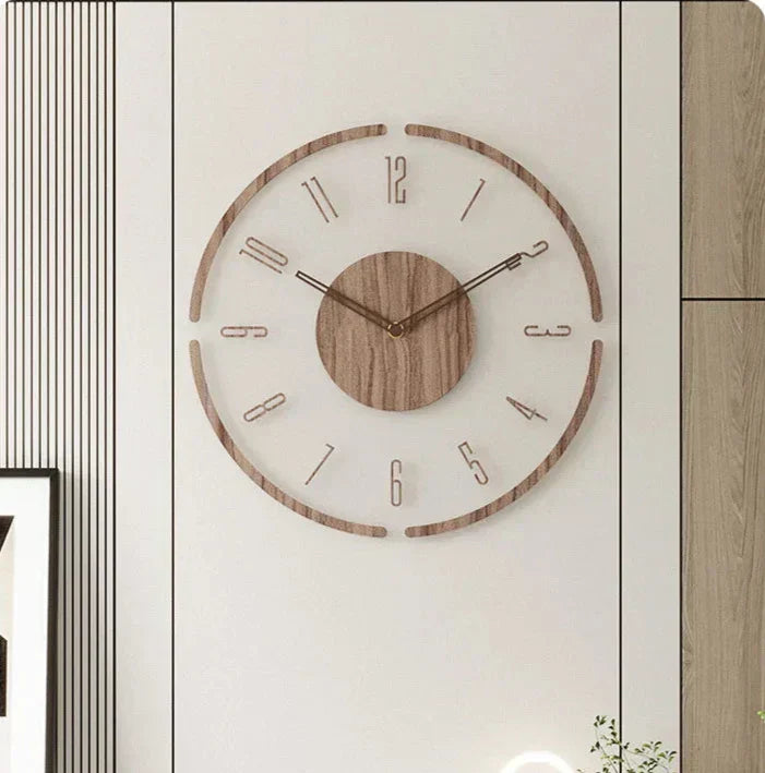 Transparente Holz-Wanduhr | Karnz