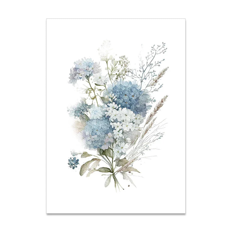 Minimalistische Wilde Wiesenblumen Aquarell Wandkunst Fein Kunst Leinwanddrucke Botanische Poster Bilder Für Wohnzimmer Wohnkultur | Karnz