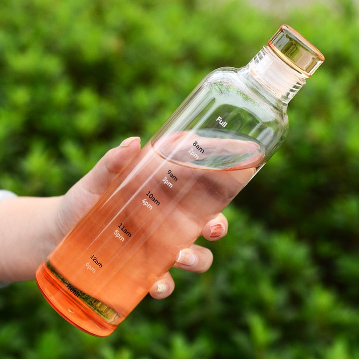 Karnz | Zeit Skala hitzebeständiger Glas Wasserflasche