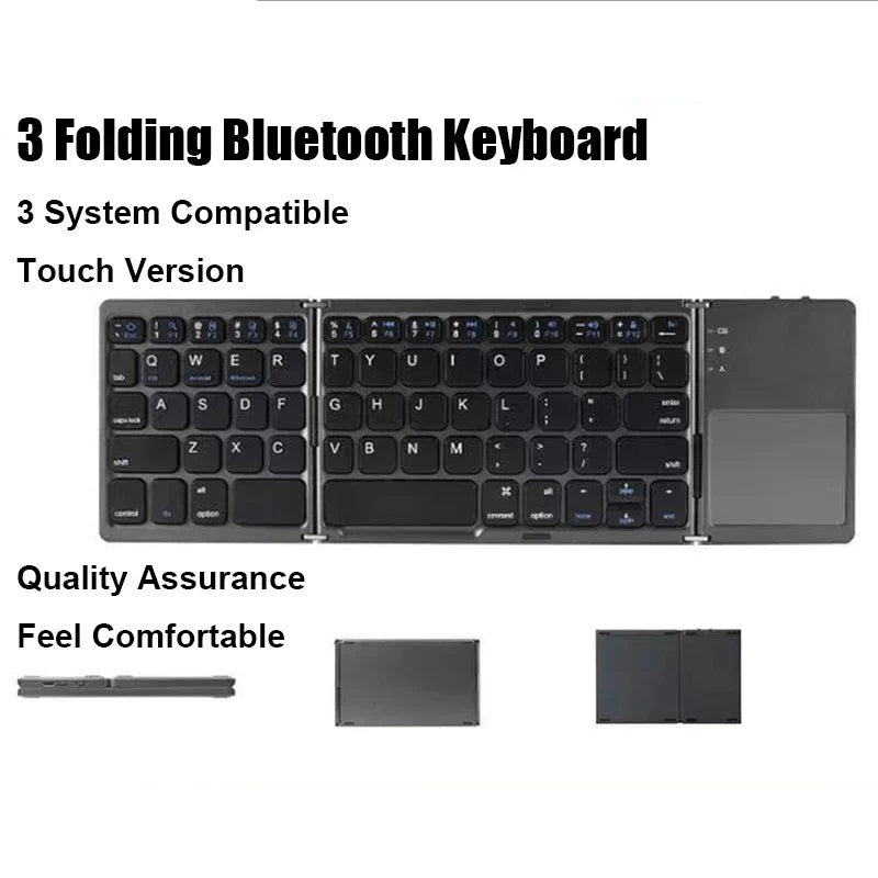 Drahtlos faltbare Bluetooth-Tastatur mit Touchpad – Kompakt, vielseitig und ultra-portabel | Karnz