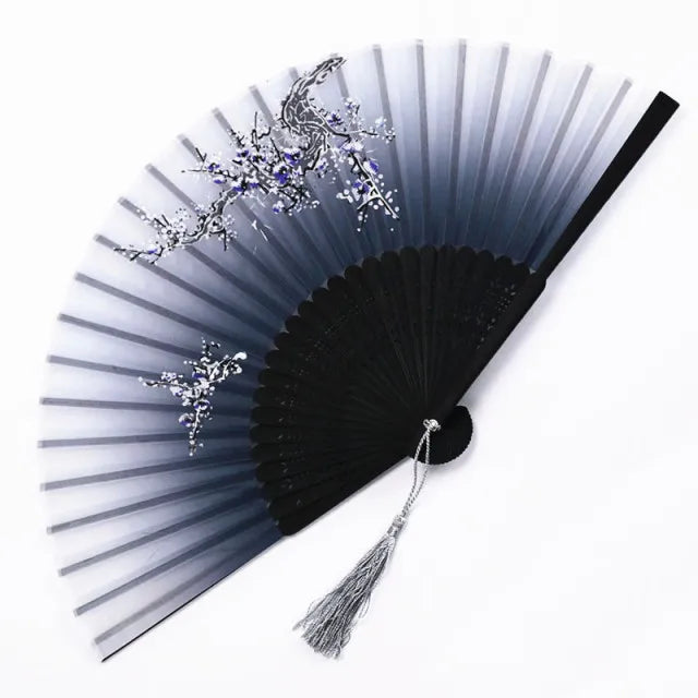 Traditioneller japanischer Stil Blumiger Handfächer | Karnz