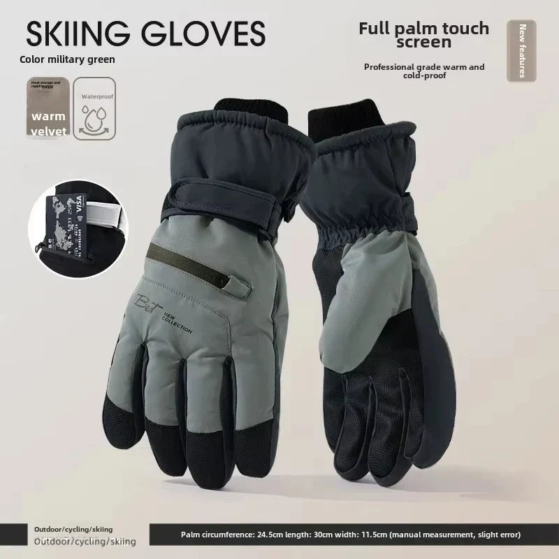 Karnz | GlacioShield Pro Gloves | Waterproof Winter Gloves | Touchscreen & Non-Slip | Warm Fleece Lining for Skiing, Cycling & Outdoor