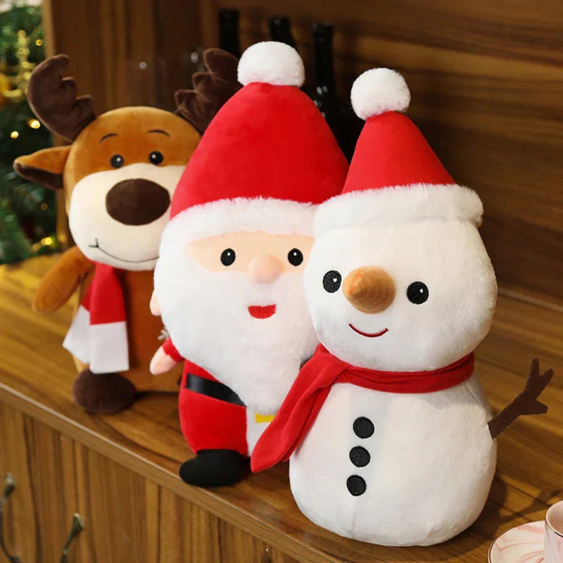 Weihnachtliche Plüschtiere für Dekoration – Rentier, Weihnachtsmann, Schneemann, Perfekt für Festliche Deko | Karnz