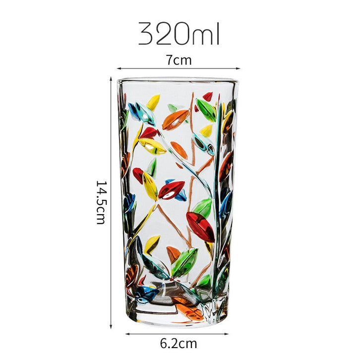 Handgemalte Blattglas-Tasse | Karnz