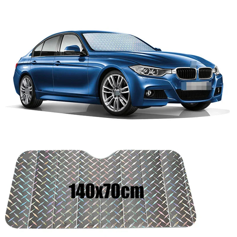Karnz | SOLVEX Auto-Sonnenblende | UV-Schutz & Hitzeschutz für Front- und Heckscheibe | Alufolie reflektierend | Universell passend
