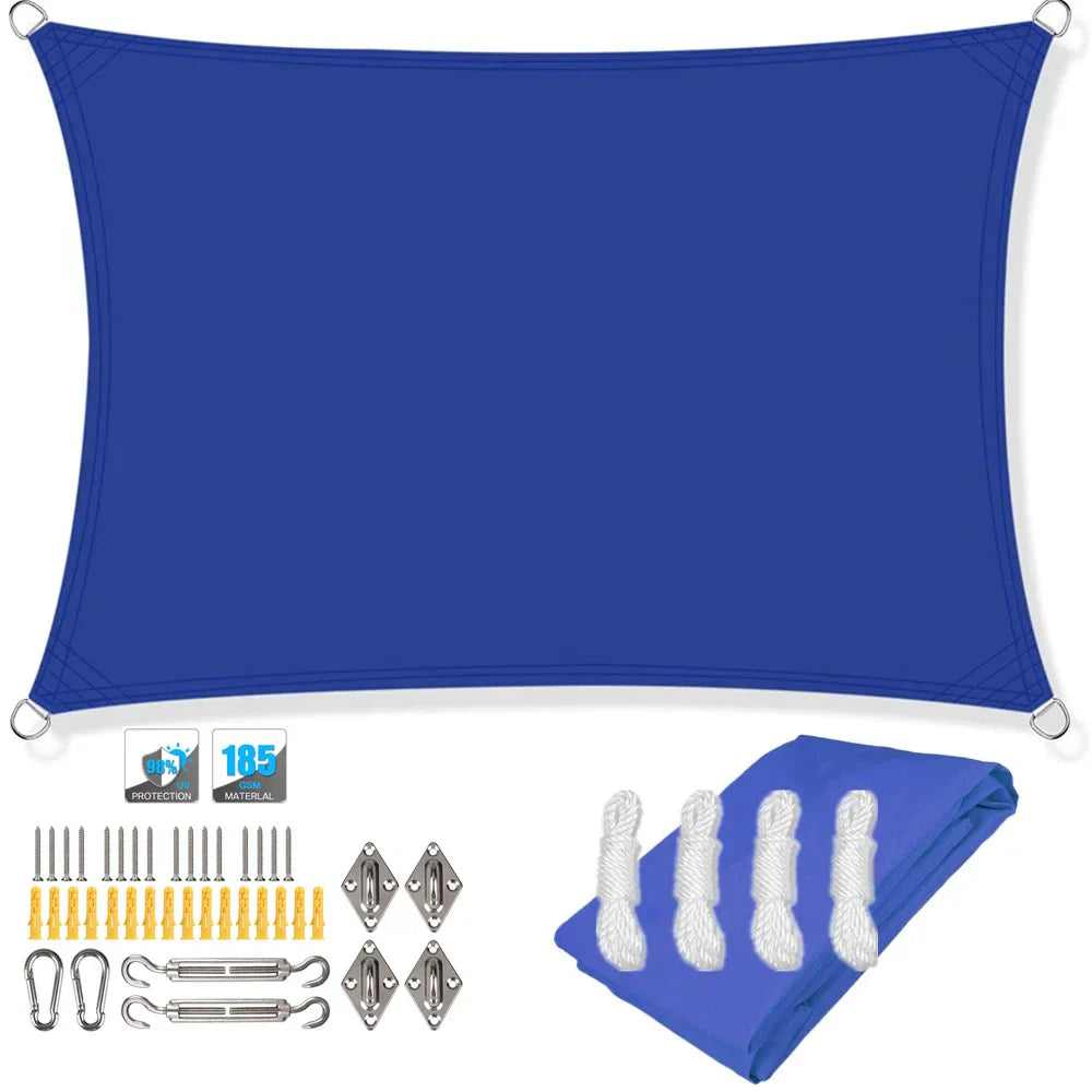 Wasserdichtes rechteckiges Sonnensegel mit UV-Schutz und Montagesatz – ShadeGuard