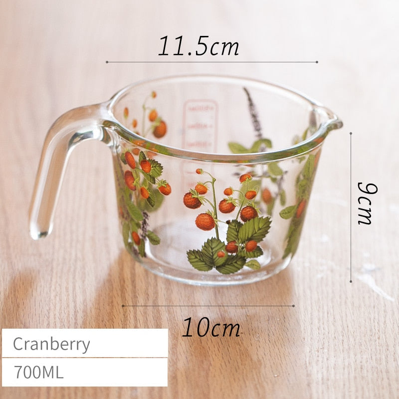 Retro Flowers Messbecher mit Deckel
