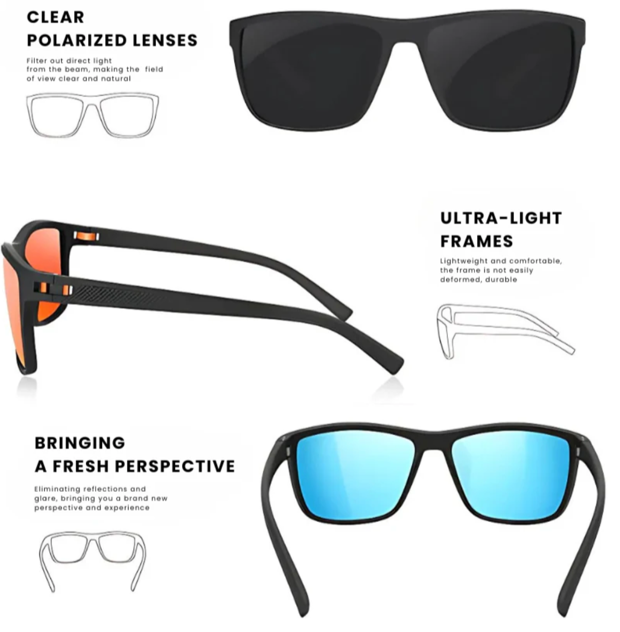 ZichtZeker 3-teiliges Set polarisierter Sonnenbrillen – UV400-Schutz & Komfort