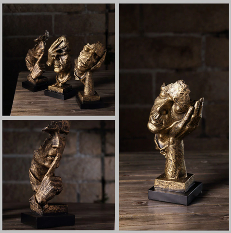 Abstrakte Goldskulptur "NordicLine" – Moderne skandinavische Dekoration | Karnz