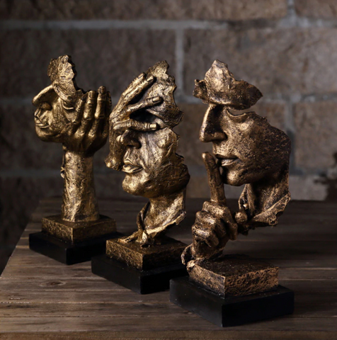 Abstrakte Goldskulptur "NordicLine" – Moderne skandinavische Dekoration | Karnz