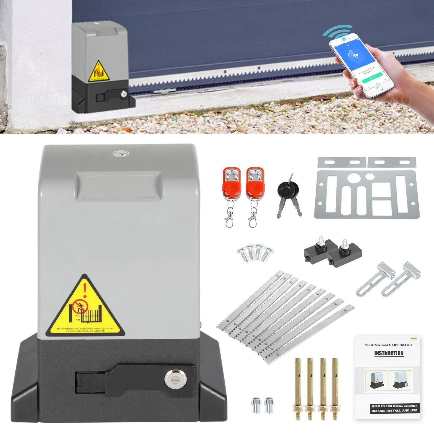 Schiebetorantrieb Garagentorantrieb mit App-Steuerung 370W/550W | Karnz