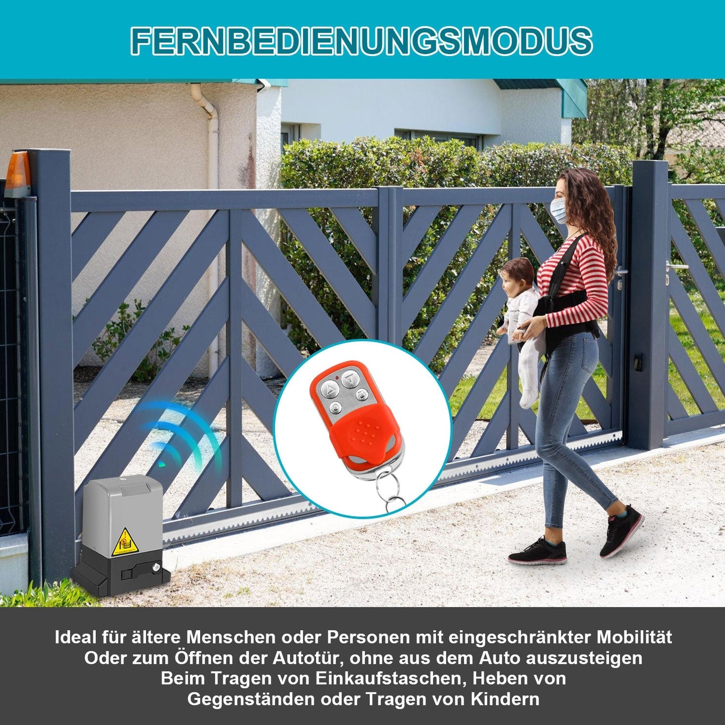 Schiebetorantrieb Garagentorantrieb mit App-Steuerung 370W/550W | Karnz
