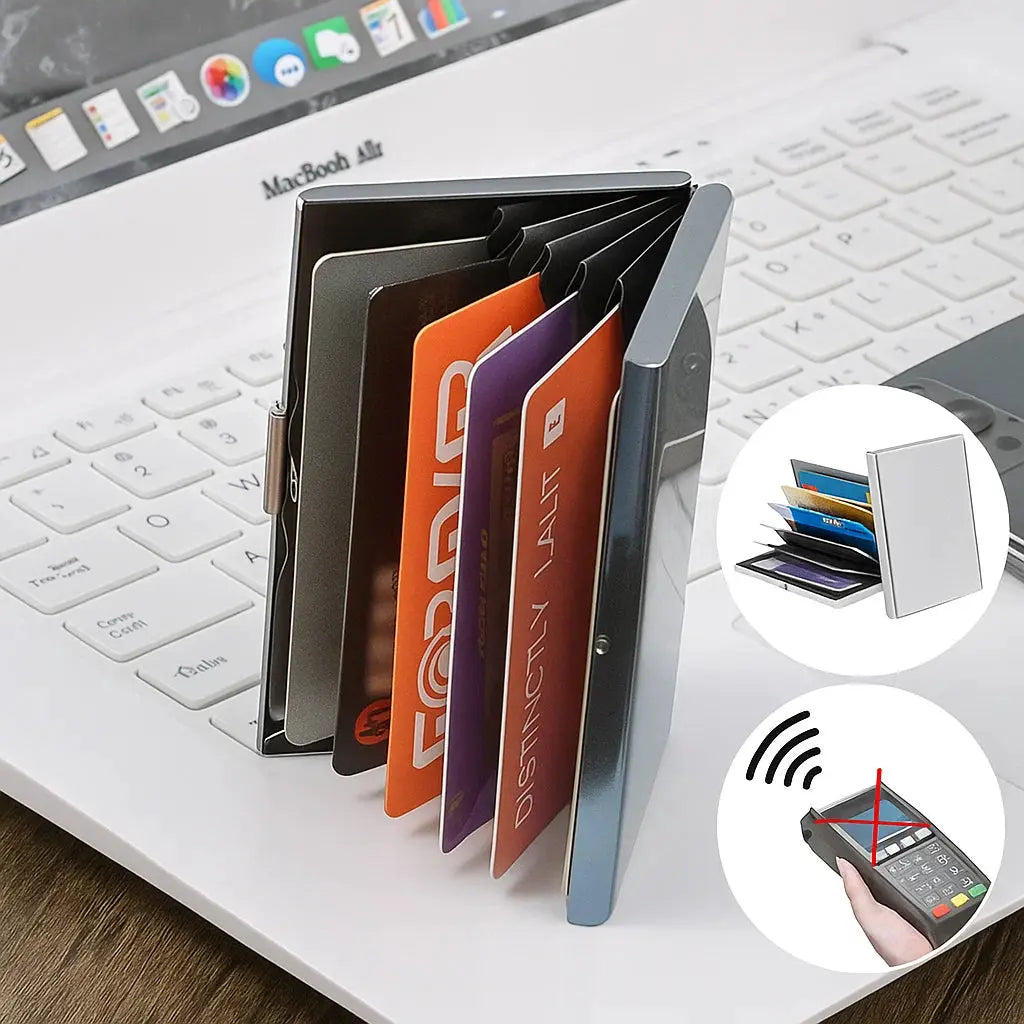 Slim RFID-blockierende Edelstahl-Geldbörse für Karten