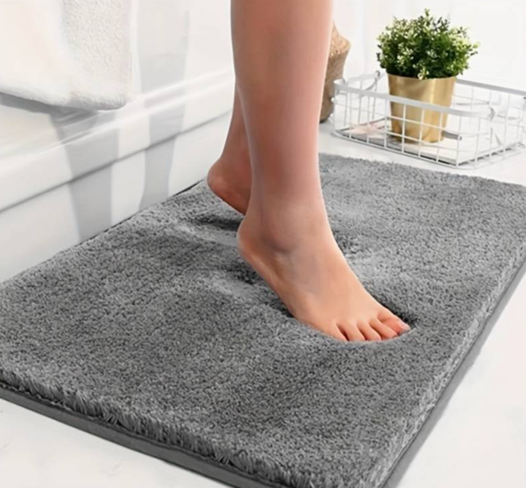 Dicker Mikrofaser-Badteppich - Weich, Saugfähig, Rutschfest - Perfekt für Bad und Schlafzimmer | Karnz