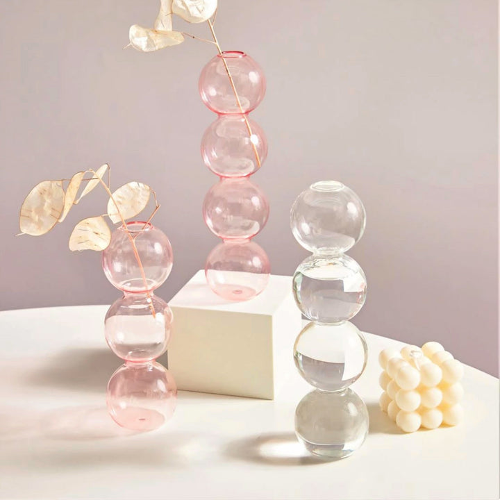 Moderner Glas-Teelichthalter-Babypink | Karnz