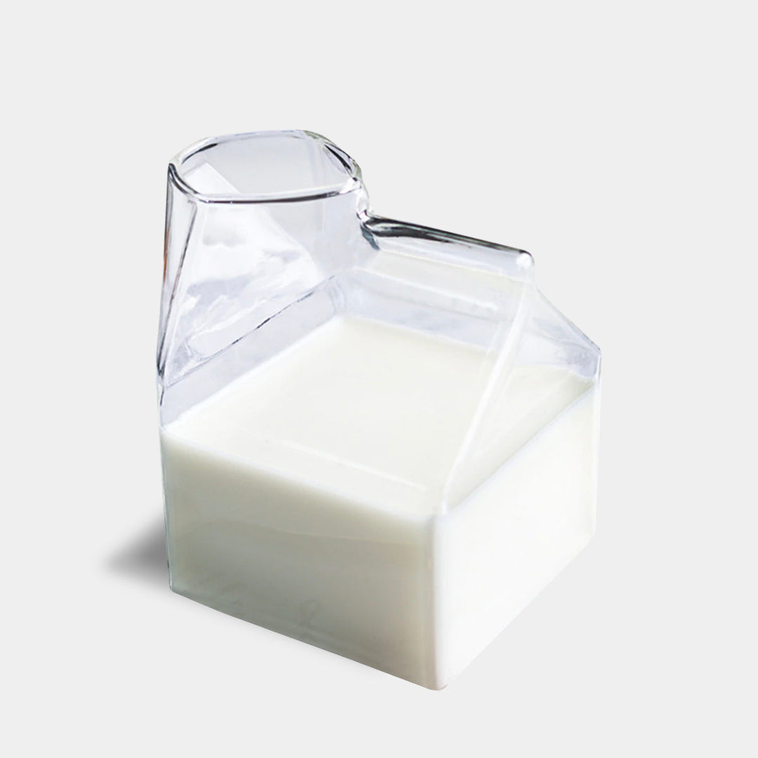 Glas Milchkarton Krug – 350ml Modern Borosilikat Kanne | Karnz
