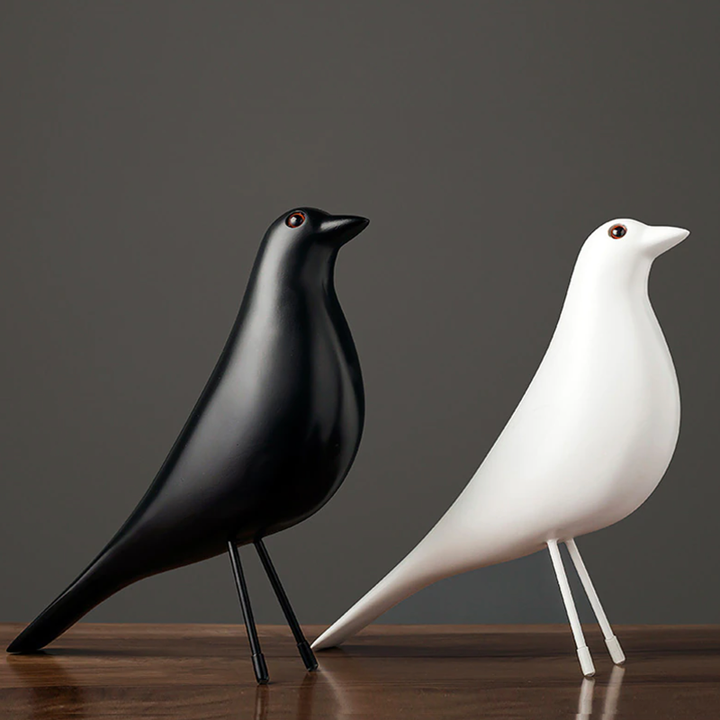 Scandi House Bird – Nordische Dekorative Figur in Schwarz oder Weiß | Karnz