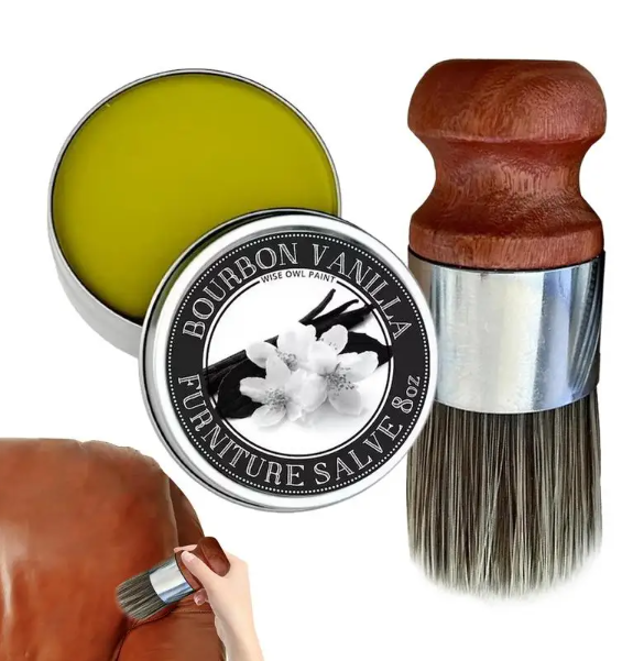 LeatherRevive | Leder Möbelcreme mit Bürstenholz | Karnz