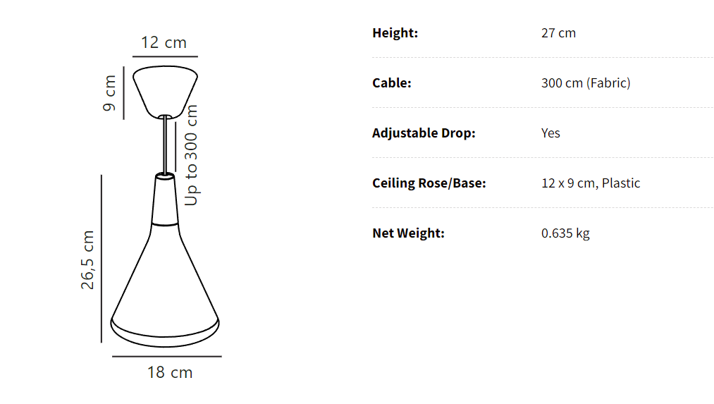 Arren Pendelleuchte Moderner Kegel-Design | Karnz