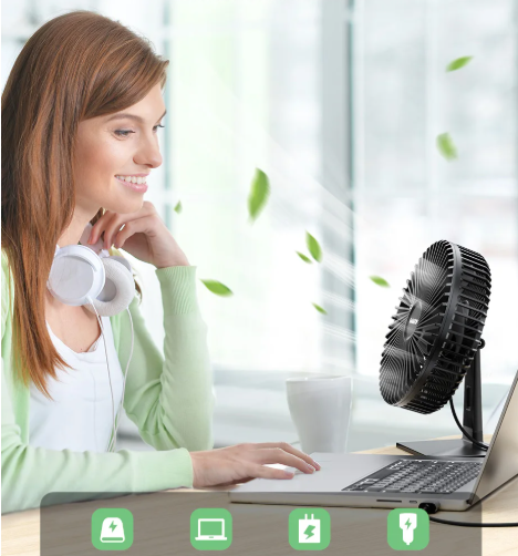 Mira Oszillierender USB Ventilator – Leise, Kompakt & 4 Geschwindigkeiten für Schreibtische und Nachttische | Karnz