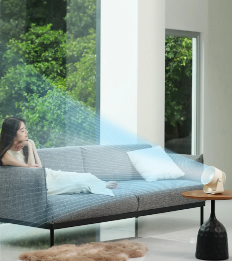 Luna Wand- und Tischventilator – Drahtloser, flüsterleiser USB-C-Ventilator mit 3 Geschwindigkeiten | Karnz