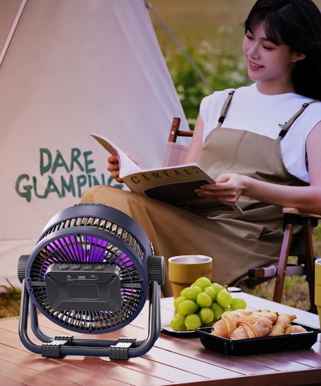Riley 3-in-1 Campingventilator mit LED und Powerbank – 20.000mAh Outdoorventilator mit Haken & Fernbedienung | Karnz