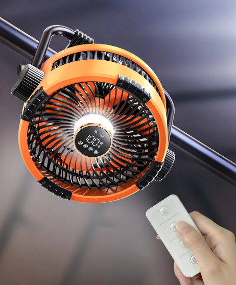 Riley 3-in-1 Campingventilator mit LED und Powerbank – 20.000mAh Outdoorventilator mit Haken & Fernbedienung | Karnz
