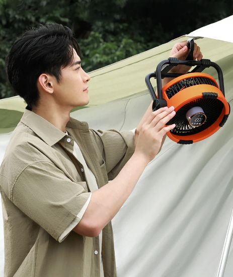 Riley 3-in-1 Campingventilator mit LED und Powerbank – 20.000mAh Outdoorventilator mit Haken & Fernbedienung | Karnz