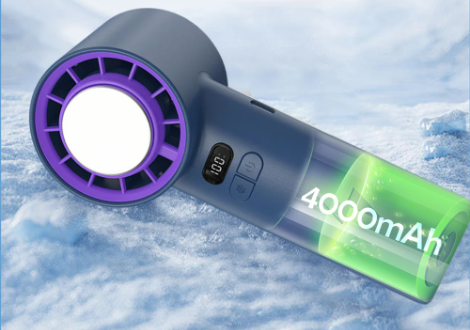 Skye Mini Ventilator mit Kühlplatte – Tragbarer Ventilator mit 100 Geschwindigkeiten und verstellbarem Luftzug | Karnz