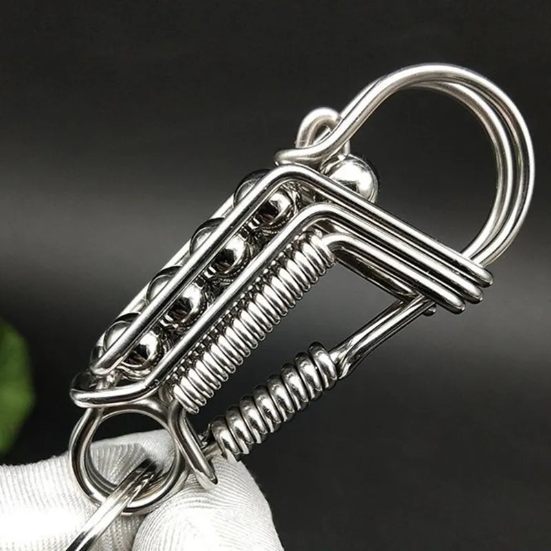 Iron Weave Edelstahl Matt-Finish Schlüsselanhänger | Karnz