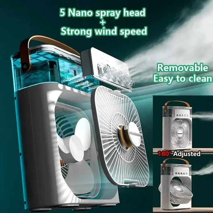 3 In 1 Ventilator Klimaanlage Haushaltskleiner Luftkühler LED Nachtlicht Tragbarer Luftbefeuchter Luftregelungsventilator Büro Zuhause Ventilator Neu | Karnz