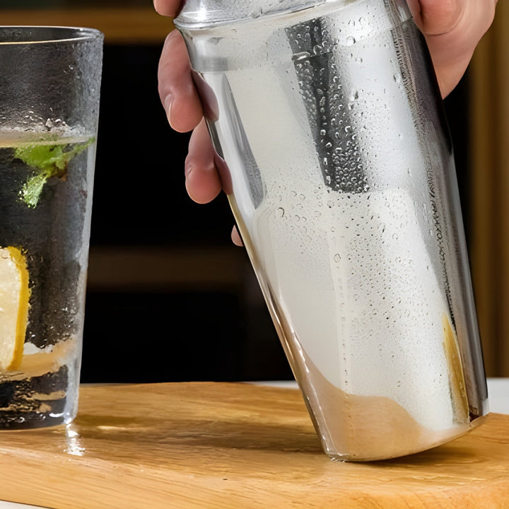 Cocktail-Shaker-Set aus Edelstahl – 10-teiliges Premium-Barkeeper-Set | Ideal für Mischgetränke und Partys | Karnz