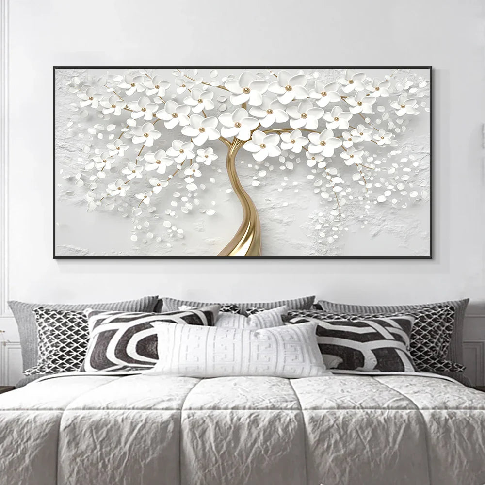 Abstract Floral Big Blossom Petal Tree Wandkunst Feine Kunst Leinwanddrucke Bild Für Wohnzimmer Schlafzimmer Salon Kunst Dekor | Karnz