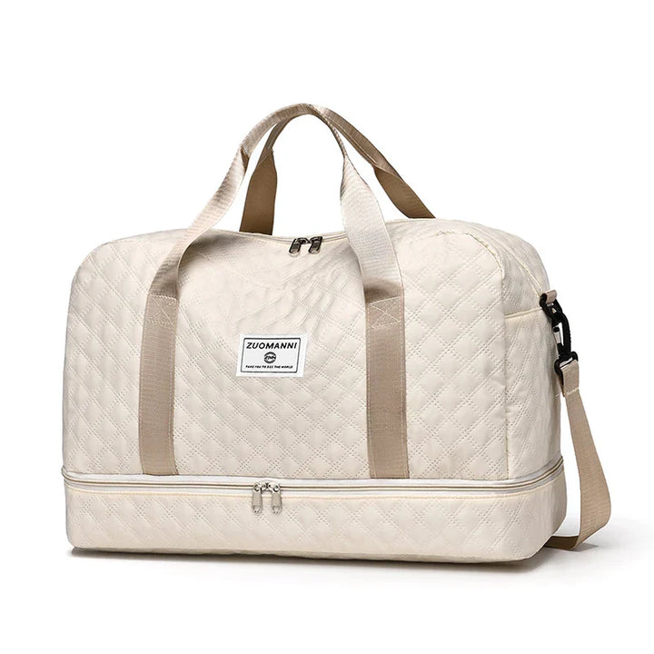 Karnz | Raumio TravelFlex Leichte Reisetasche mit Rautenmuster | Große Sport- & Wochenendtasche mit Schuhfach & Nassfach | Handgepäcktauglich & faltbar