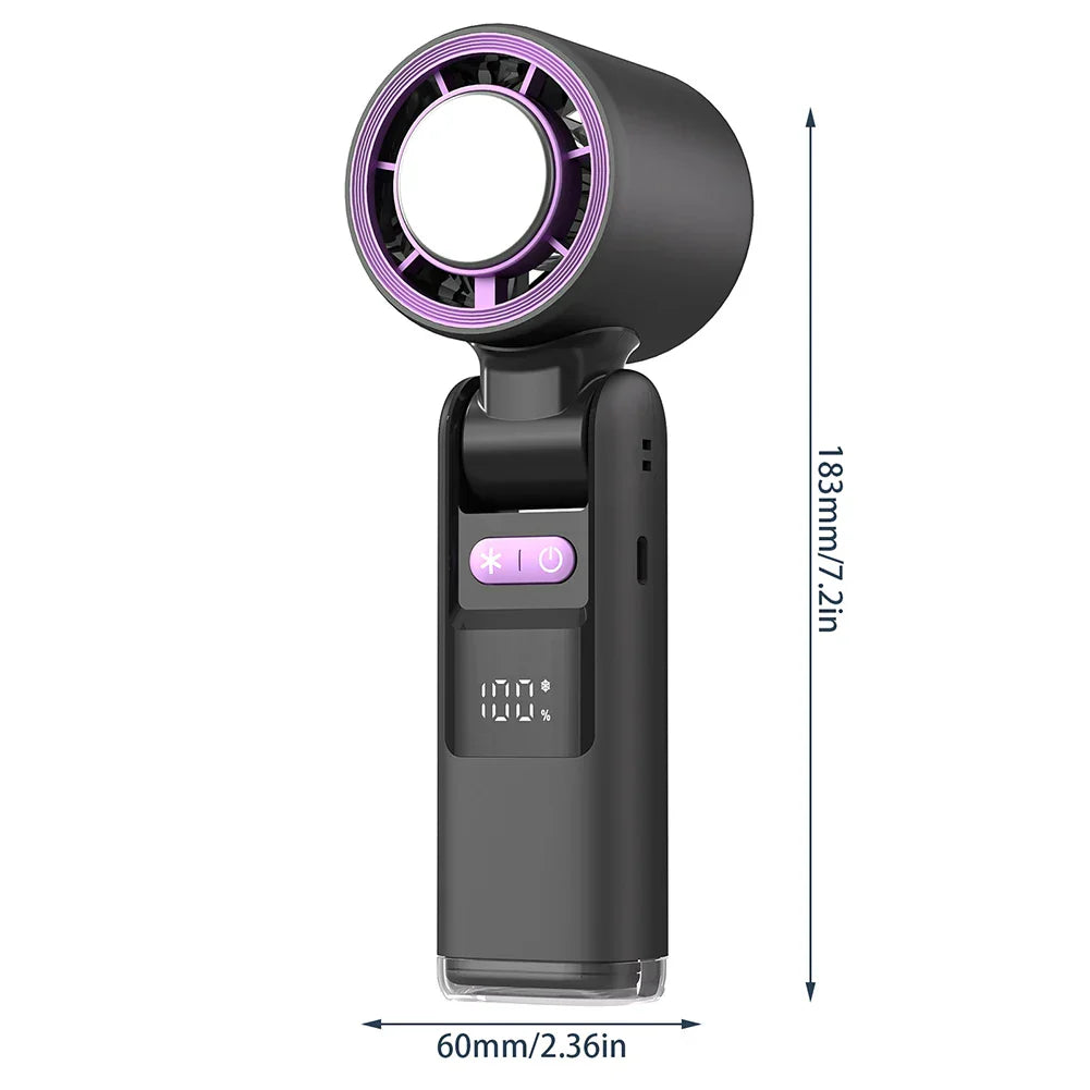 Mini-Handventilator mit 100 Windstufen und digitalem Display | Karnz