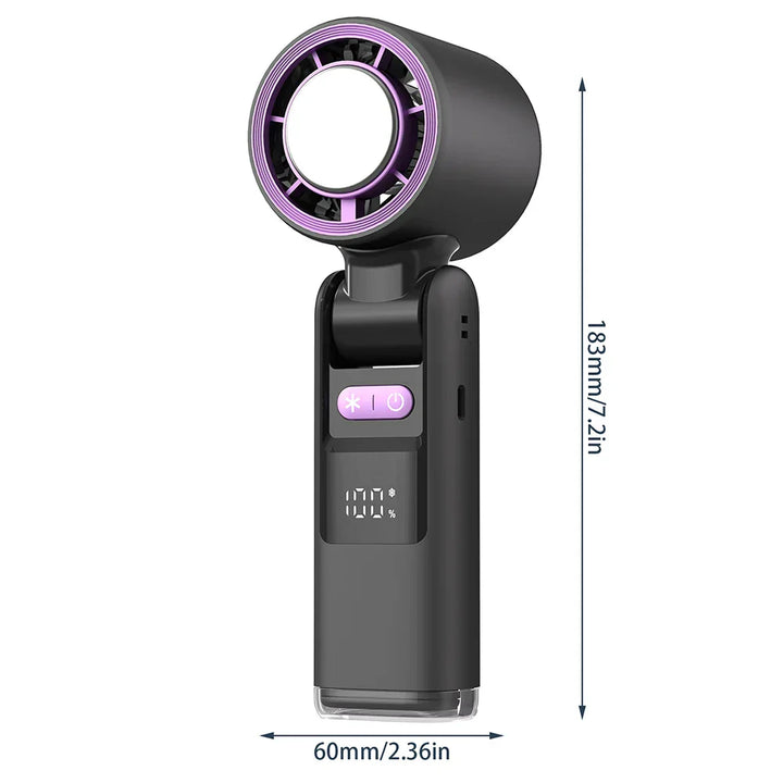 Mini-Handventilator mit 100 Windstufen und digitalem Display | Karnz