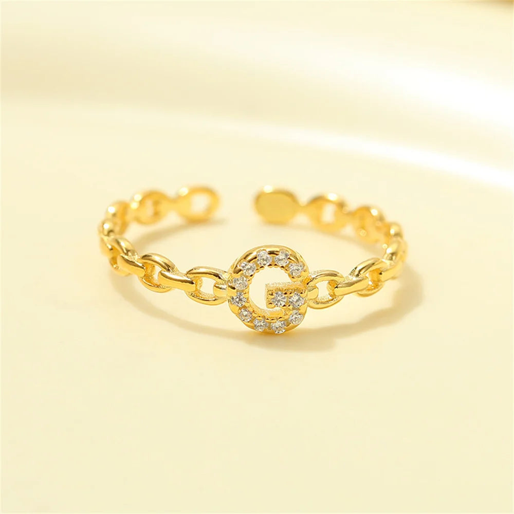 Karnz | Zierlicher Diamant Buchstaben Initialring